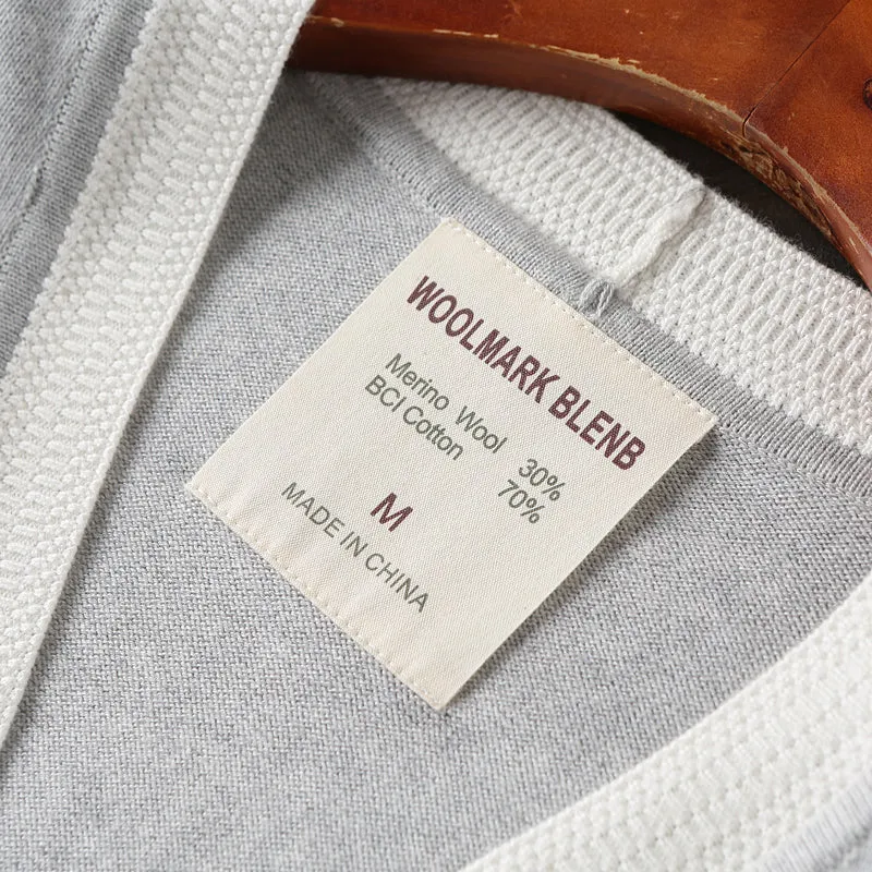 30% wool  70% cotton! Foreign trade tail goods men's autumn and winter  V-neck knitted cardigan sweater coat