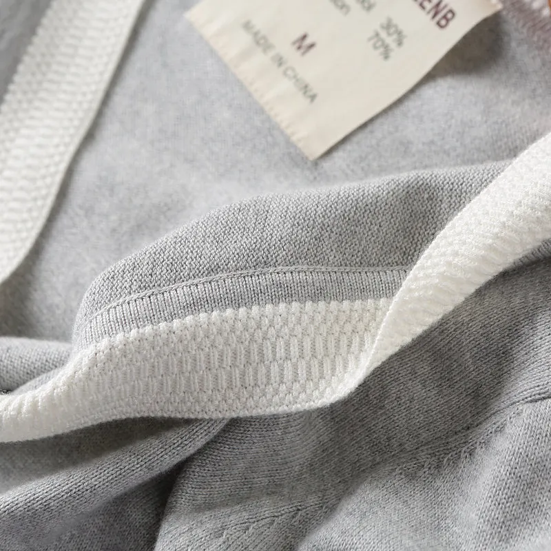 30% wool  70% cotton! Foreign trade tail goods men's autumn and winter  V-neck knitted cardigan sweater coat
