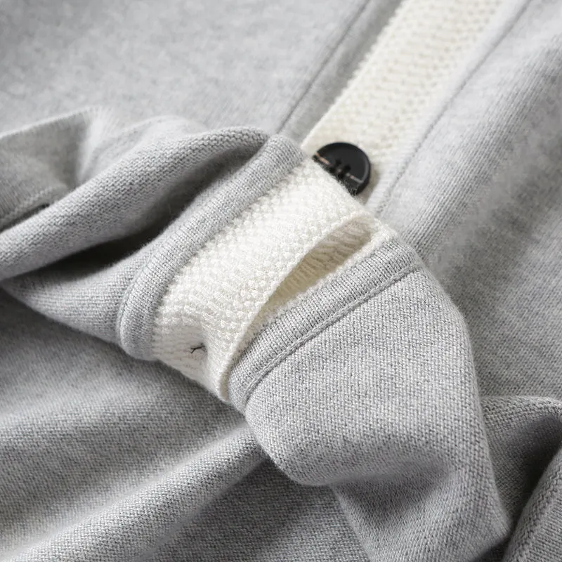 30% wool  70% cotton! Foreign trade tail goods men's autumn and winter  V-neck knitted cardigan sweater coat