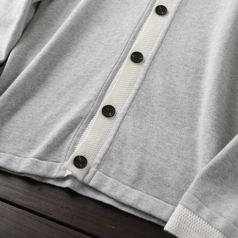 30% wool  70% cotton! Foreign trade tail goods men's autumn and winter  V-neck knitted cardigan sweater coat