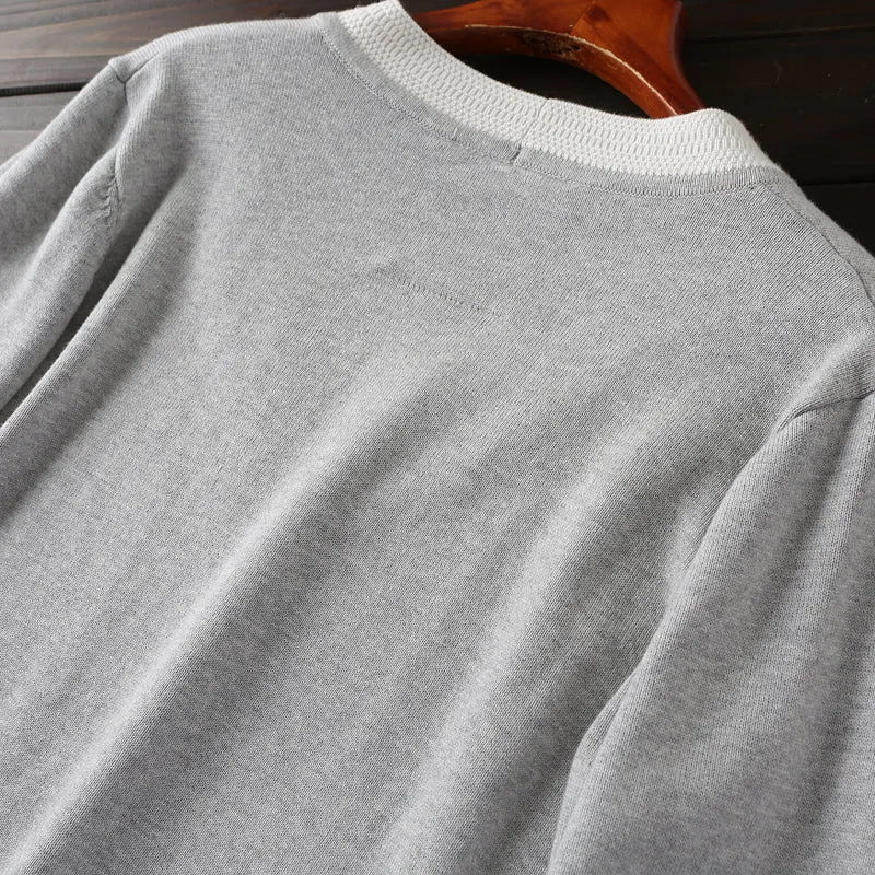 30% wool  70% cotton! Foreign trade tail goods men's autumn and winter  V-neck knitted cardigan sweater coat