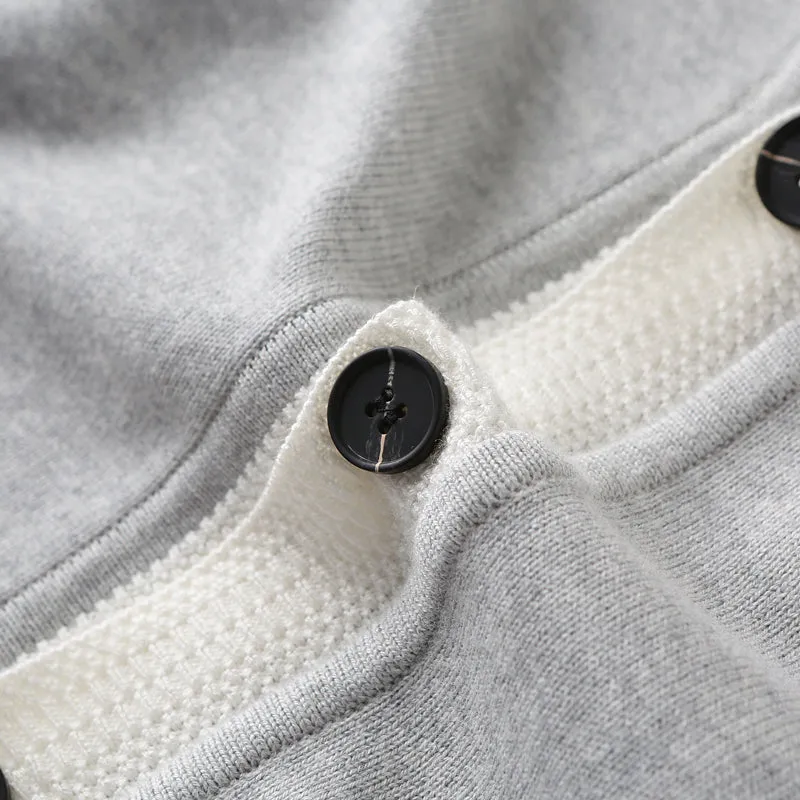 30% wool  70% cotton! Foreign trade tail goods men's autumn and winter  V-neck knitted cardigan sweater coat