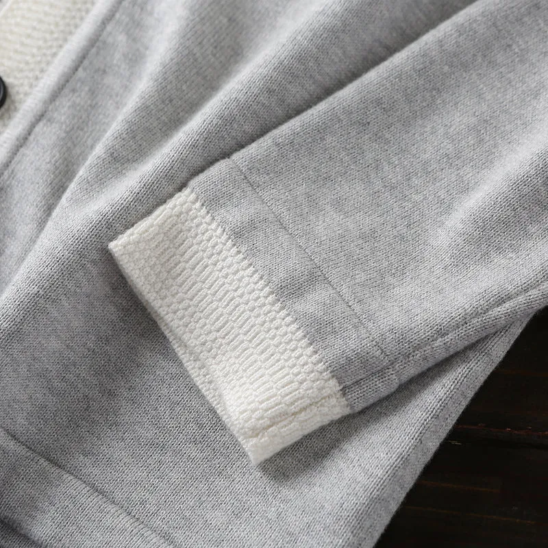 30% wool  70% cotton! Foreign trade tail goods men's autumn and winter  V-neck knitted cardigan sweater coat