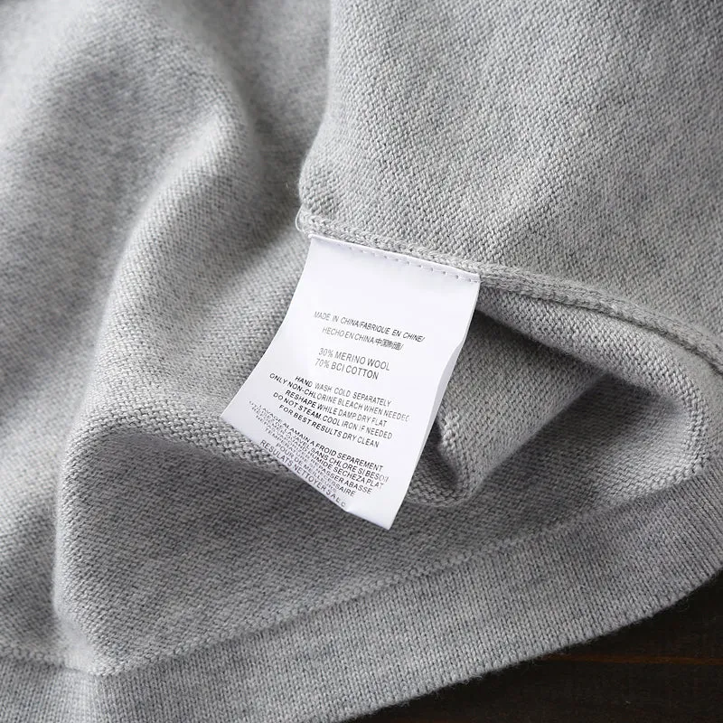 30% wool  70% cotton! Foreign trade tail goods men's autumn and winter  V-neck knitted cardigan sweater coat