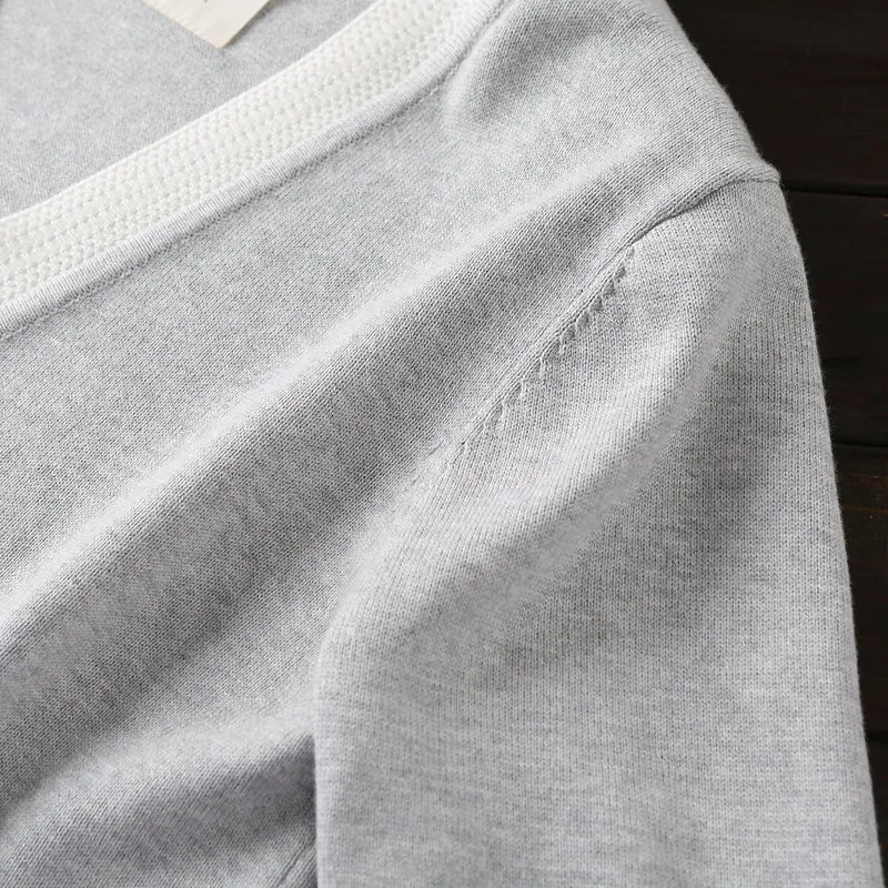 30% wool  70% cotton! Foreign trade tail goods men's autumn and winter  V-neck knitted cardigan sweater coat