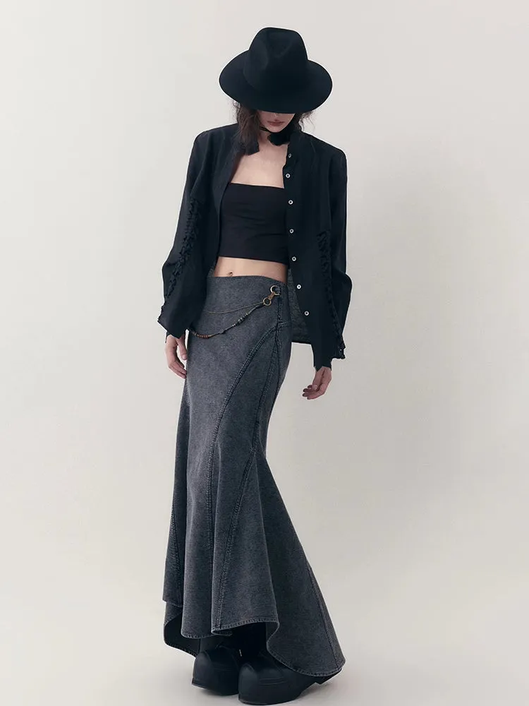 A-line denim skirt【s0000007253】
