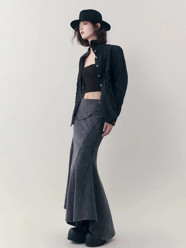 A-line denim skirt【s0000007253】