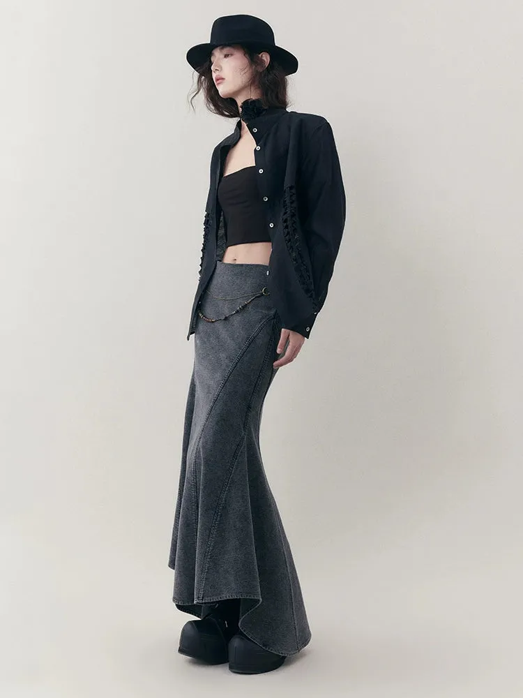 A-line denim skirt【s0000007253】