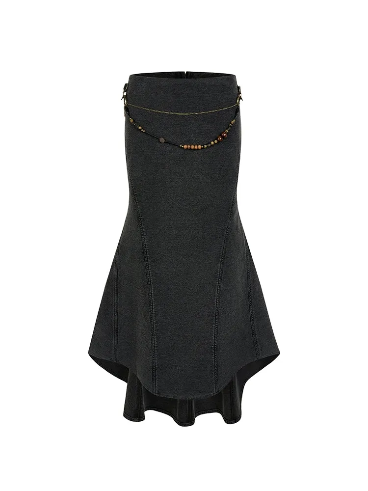 A-line denim skirt【s0000007253】