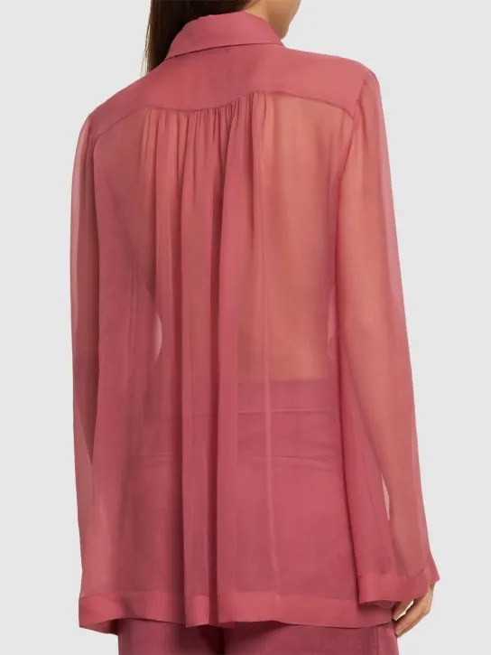 Alberta Ferretti   Draped chiffon organza shirt 