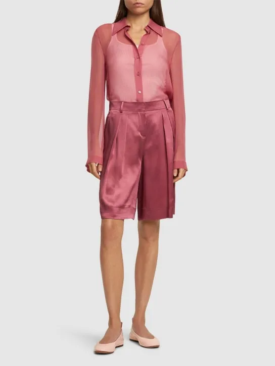 Alberta Ferretti   Draped chiffon organza shirt 