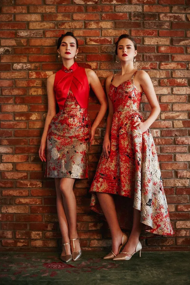 Angla Abstract High Low Dress