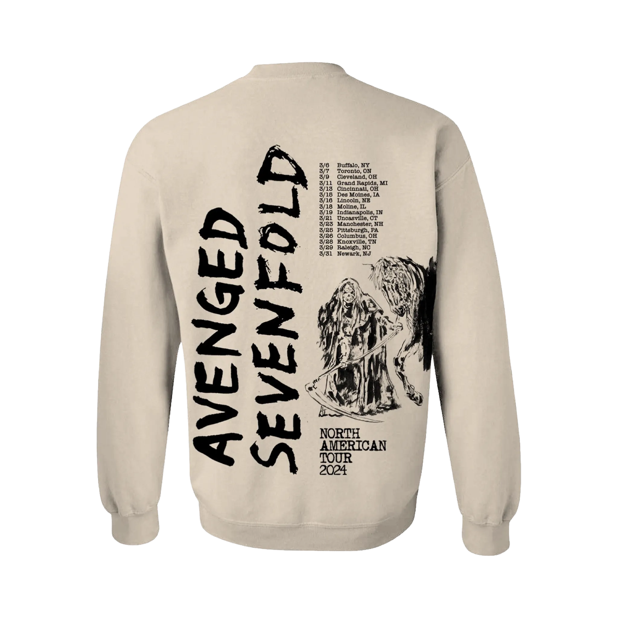 Avenged Sevenfold 2024 Tour Crewneck Sweatshirt - Premium Comfort and Style