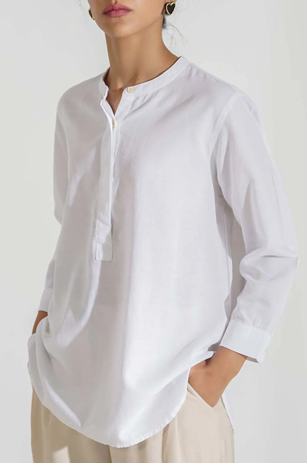 BAND COLLAR SHIRT