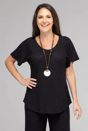 Black Haven Poly/Rayon Knit Longer Sleeve Top