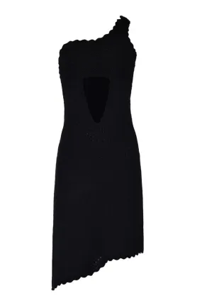 BLACK LIYA SINGLE SLEEVE KNITTED DRESS