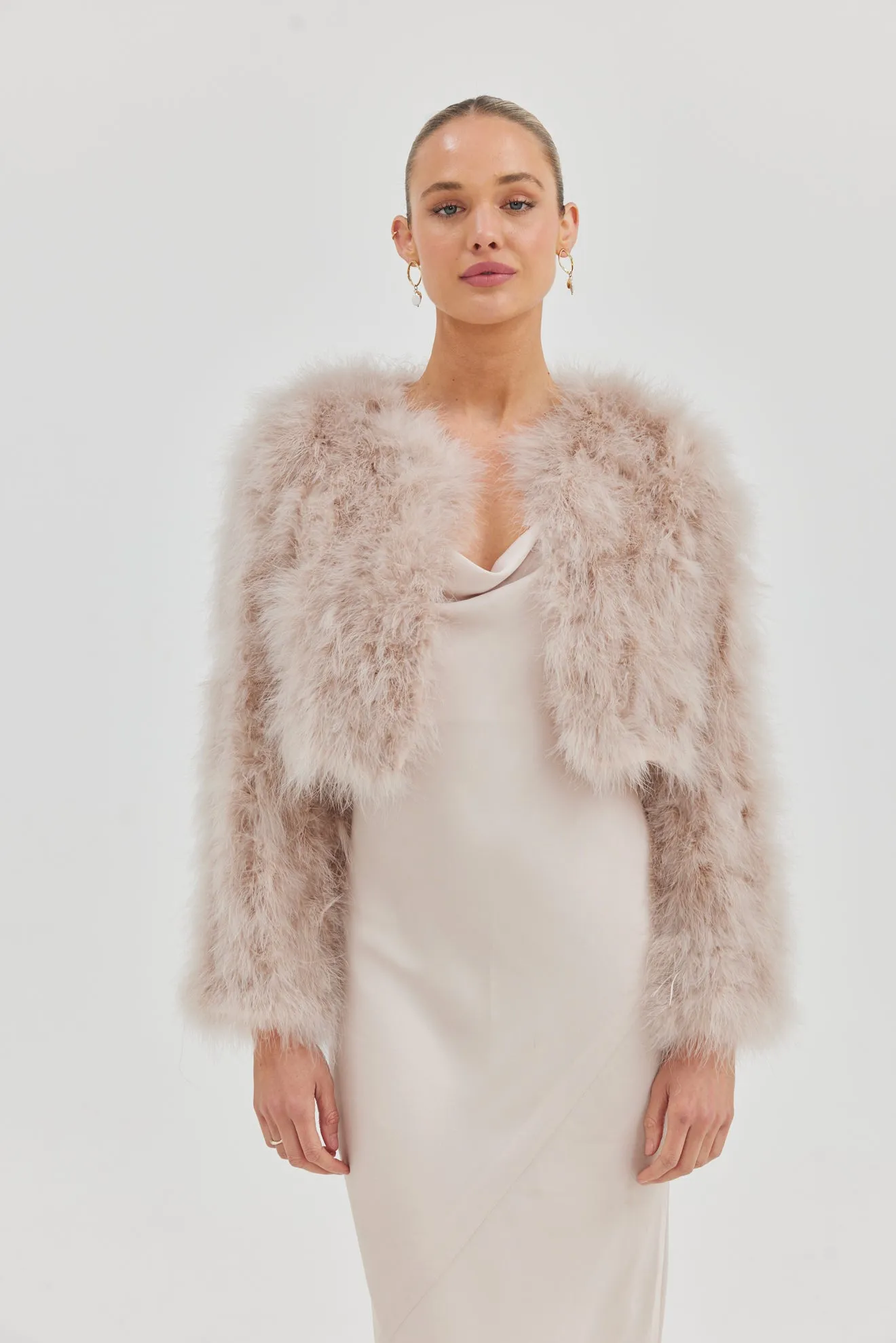 Elegant Blush Bridal Manhattan Crop Jacket