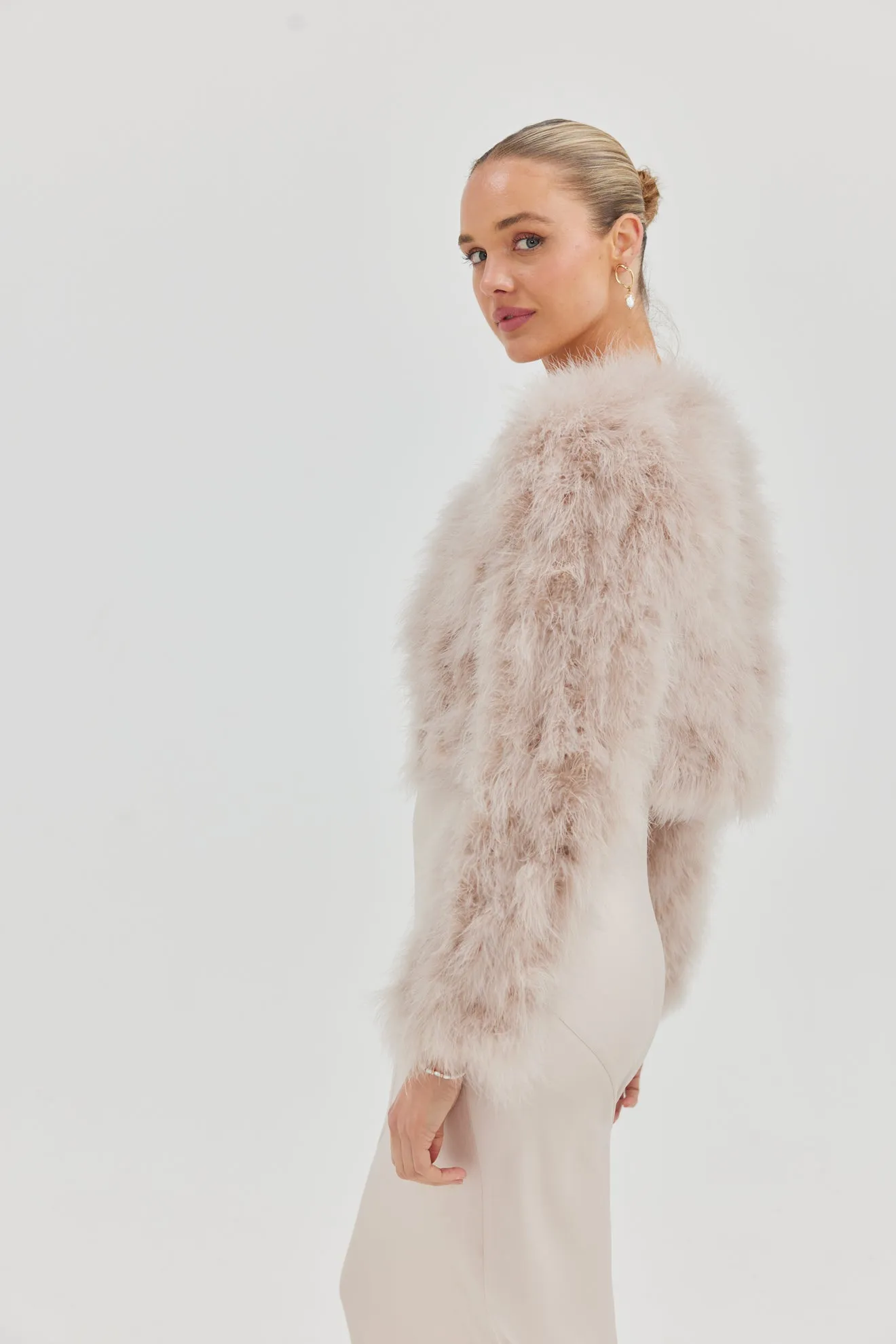 Elegant Blush Bridal Manhattan Crop Jacket