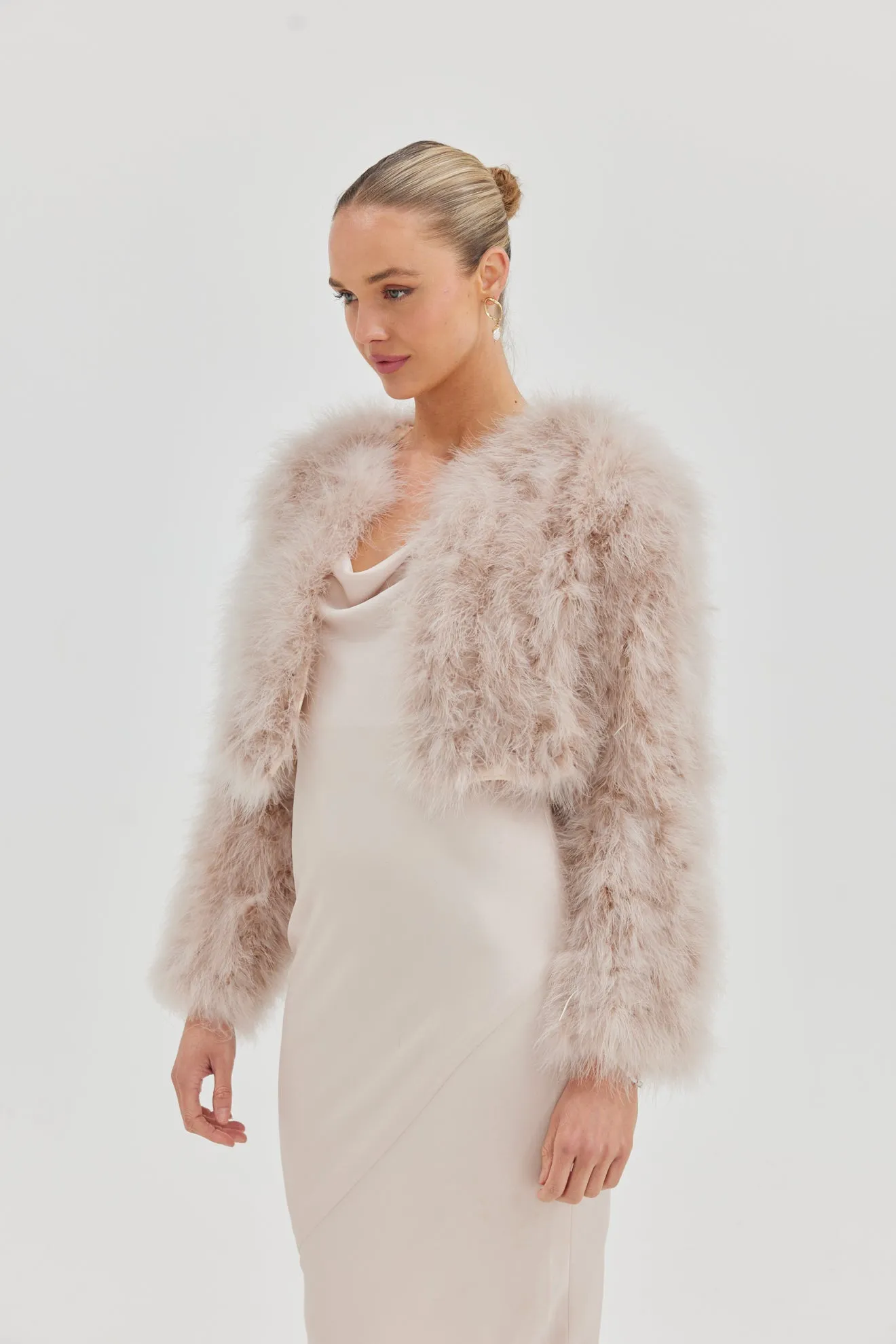 Elegant Blush Bridal Manhattan Crop Jacket