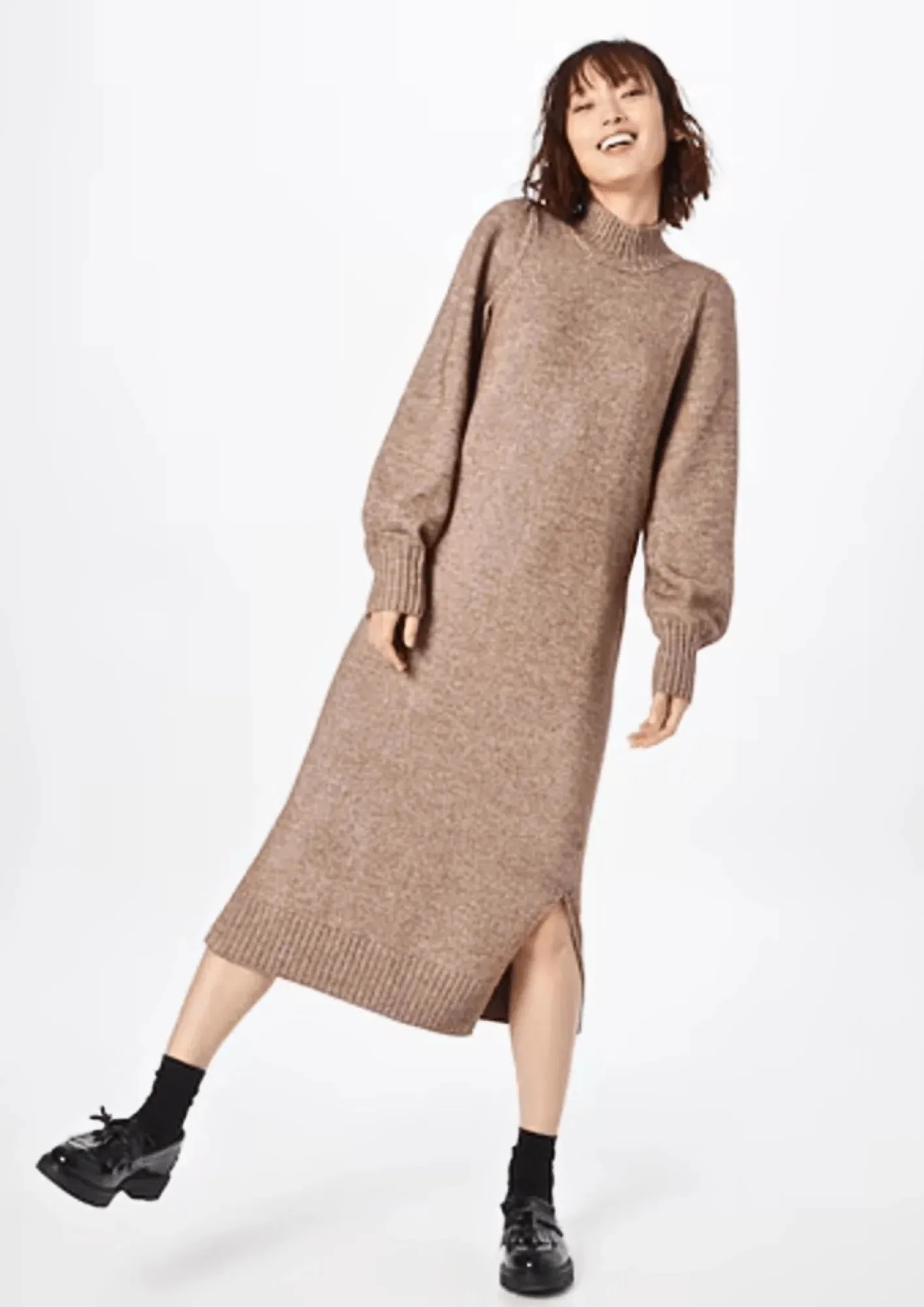 BROWN KNITTED DRESS