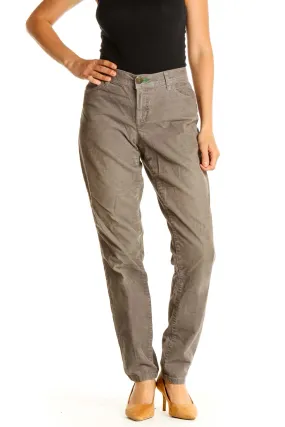 Brown Solid Casual Cargos Pants