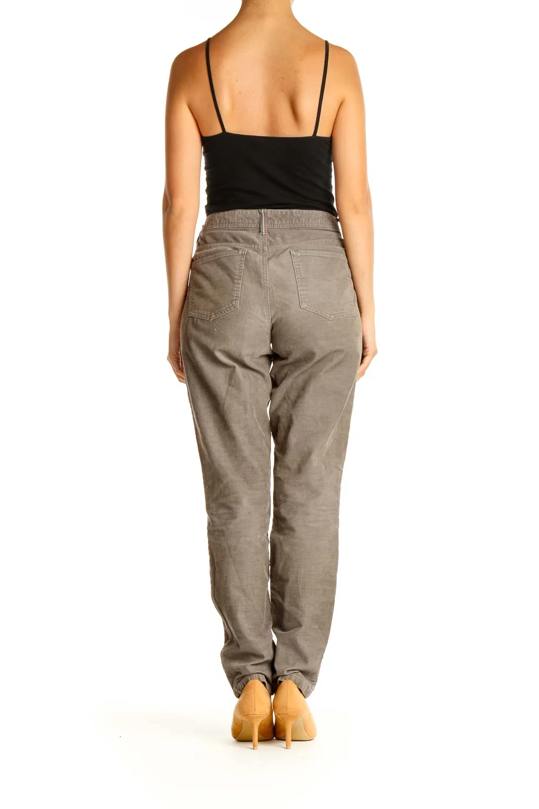 Brown Solid Casual Cargos Pants
