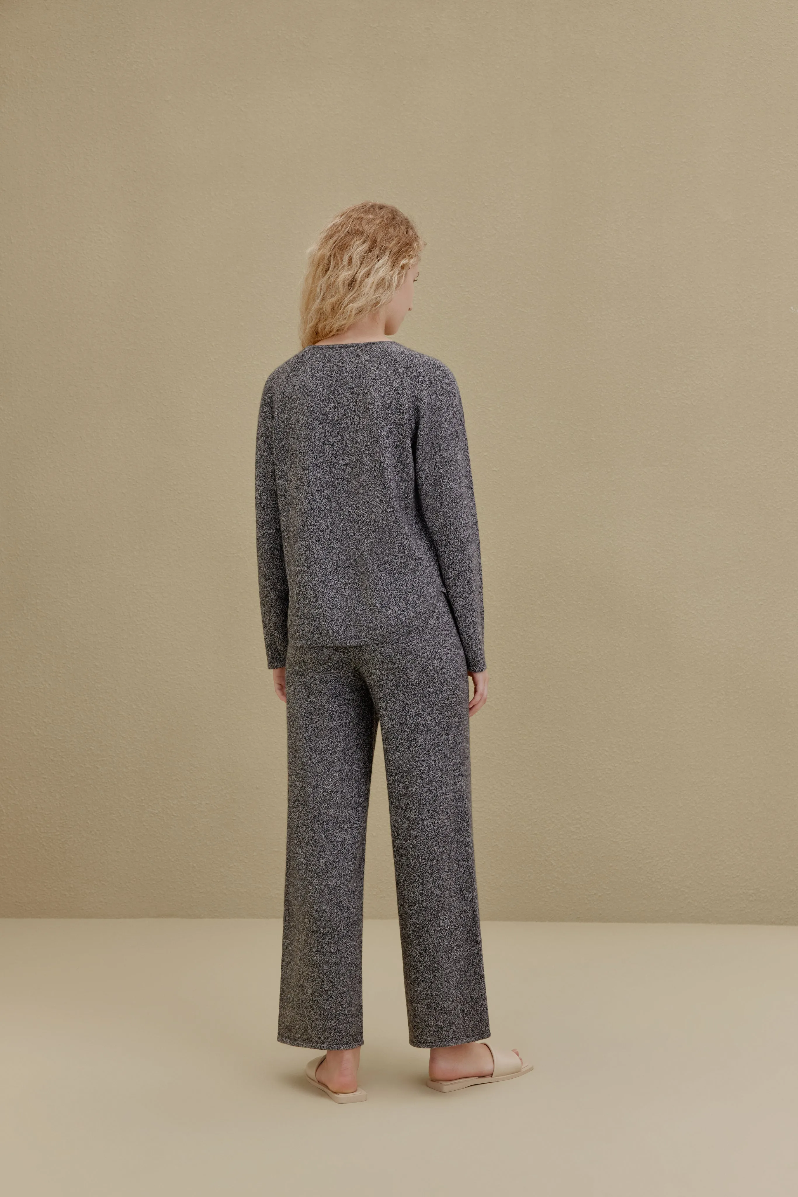 Cashmere Knitted Crew Neck Pull Over Top