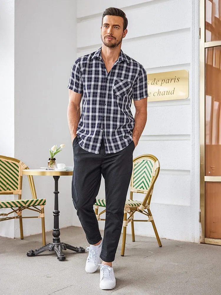 Casual Short Sleeve Plaid Shirt (US Only)