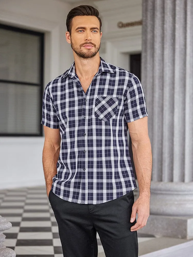 Casual Short Sleeve Plaid Shirt (US Only)