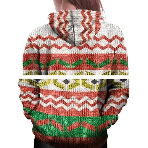 Casual Women Christmas Costume Geometric Printed Sweatshirts