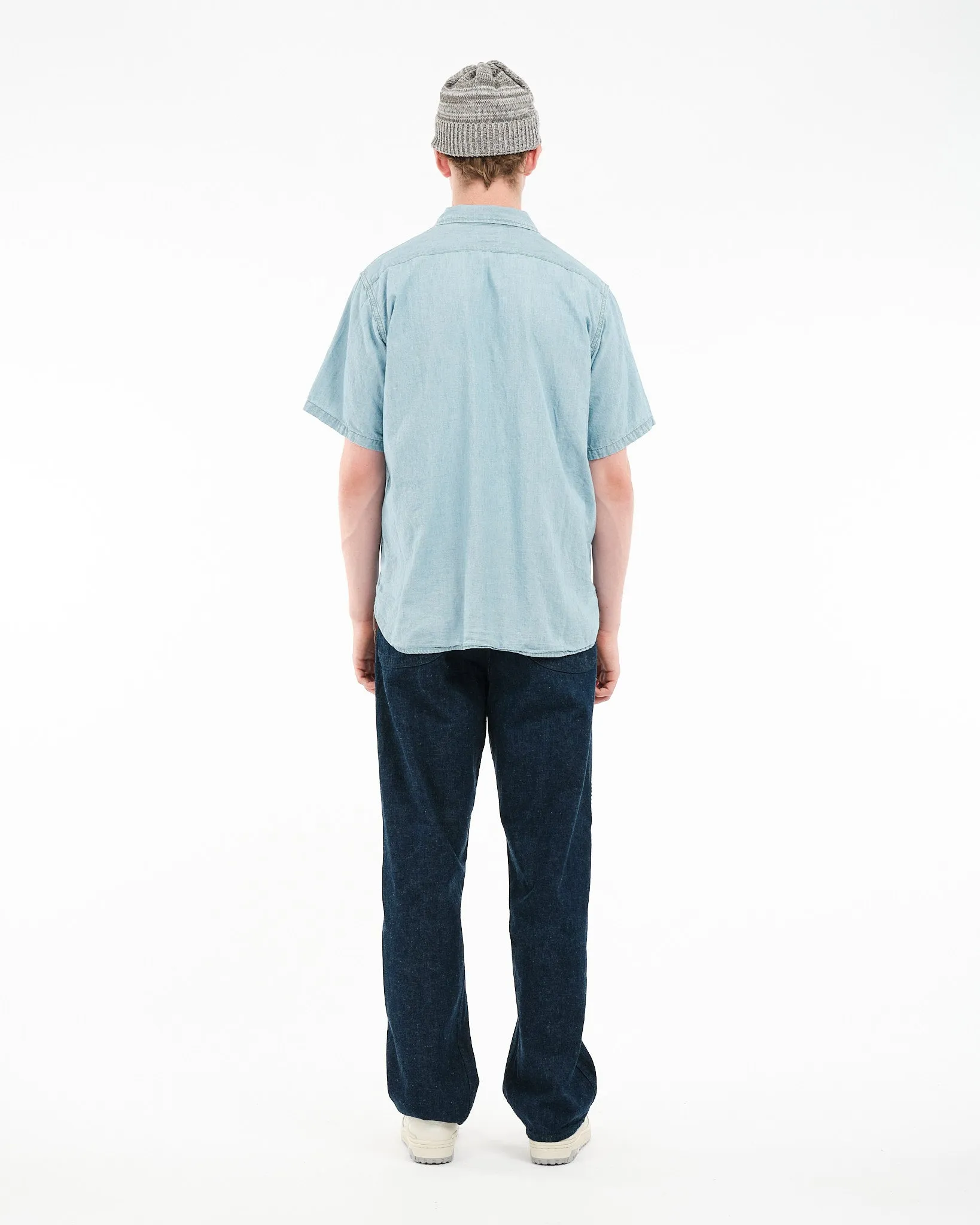 Bleached Chambray 1960s Style Work Shirt