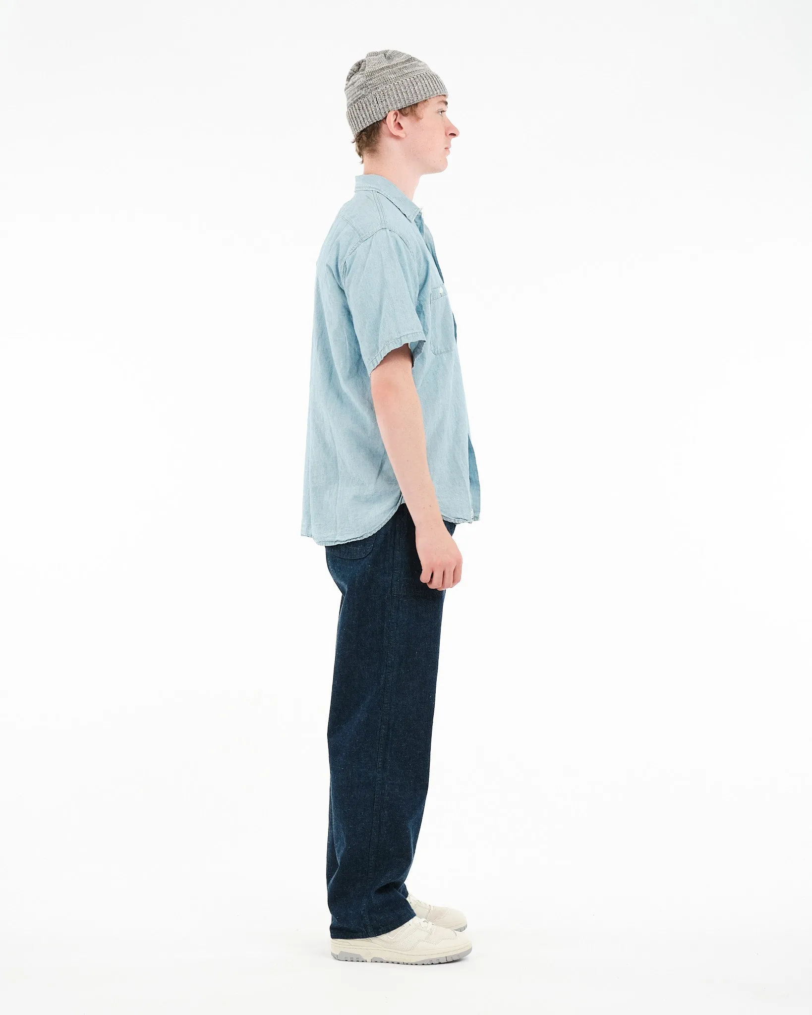 Bleached Chambray 1960s Style Work Shirt