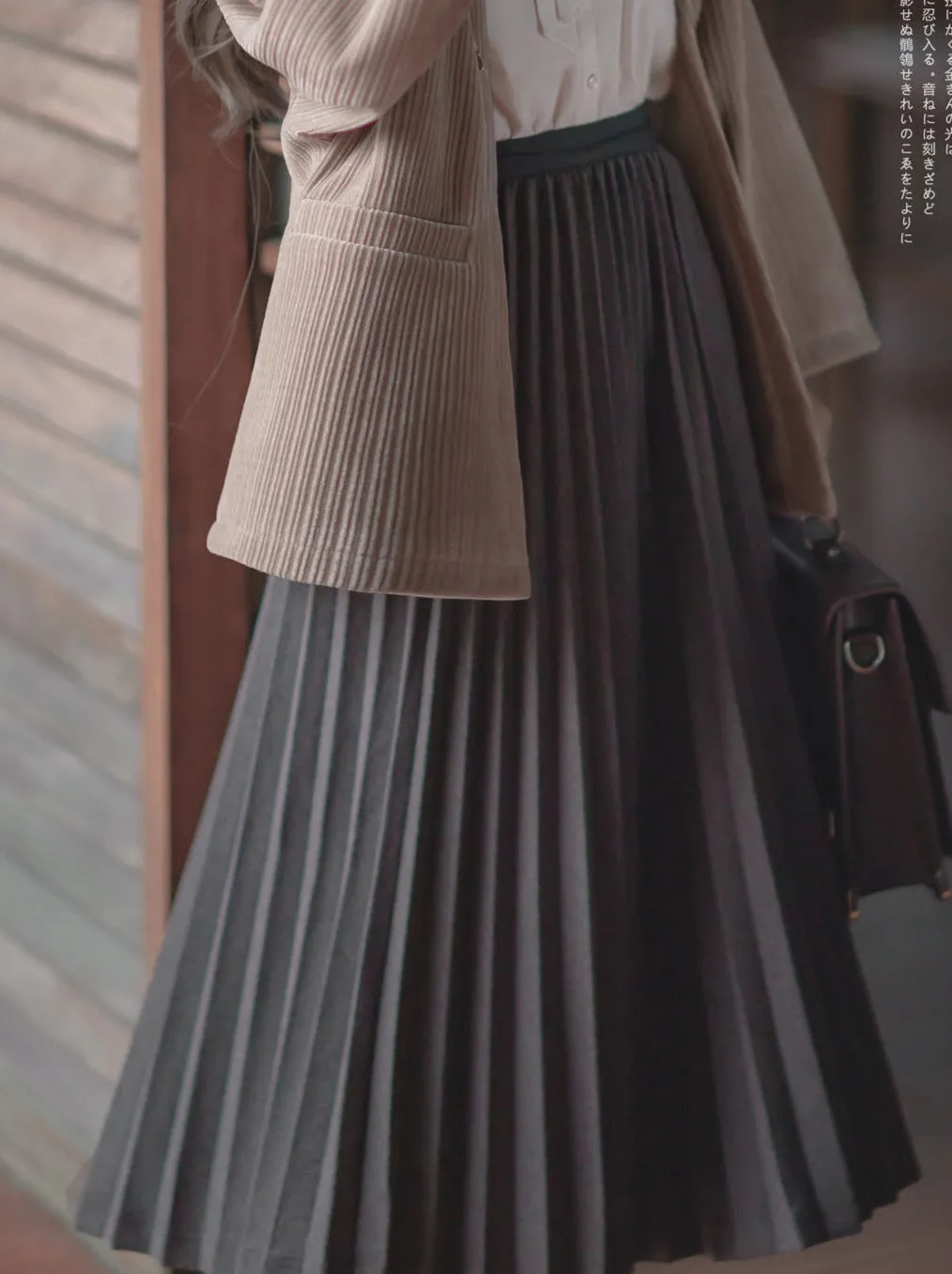 Cherry Dark Ribbon Showa Gray Jacket Feather   Note Skirt Retro Checkered Brooch Chiffon Shirt   Skirt