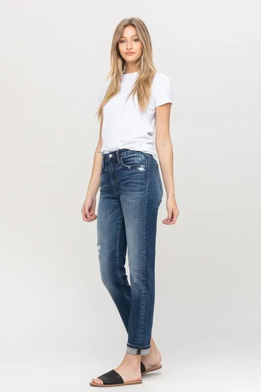 Cuffed Stretch Boyfriend Jeans