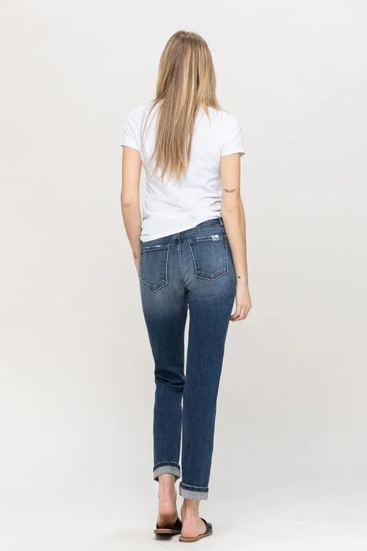 Cuffed Stretch Boyfriend Jeans