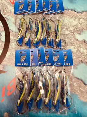 Custom blue heads blue chartreuse skirts
