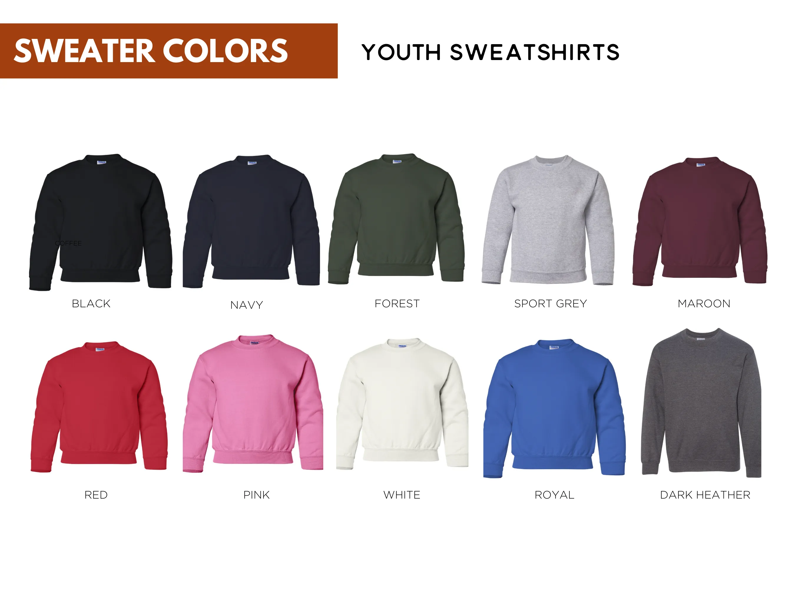 Custom Kids/Youth Sweatshirt - Dark Rainbow Color Text