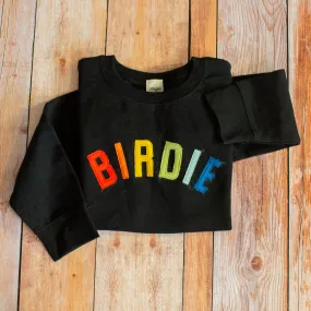 Custom Kids/Youth Sweatshirt - Dark Rainbow Color Text
