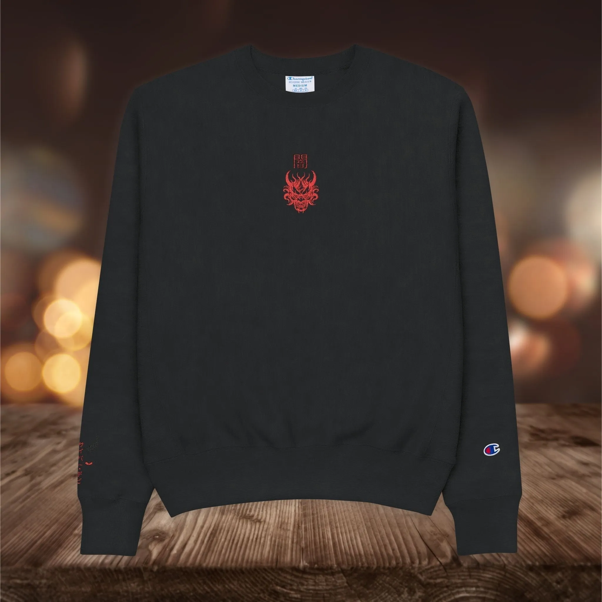 Cyber Devil Oni Sweatshirt– Futuristic Japanese Demon Aesthetic Design