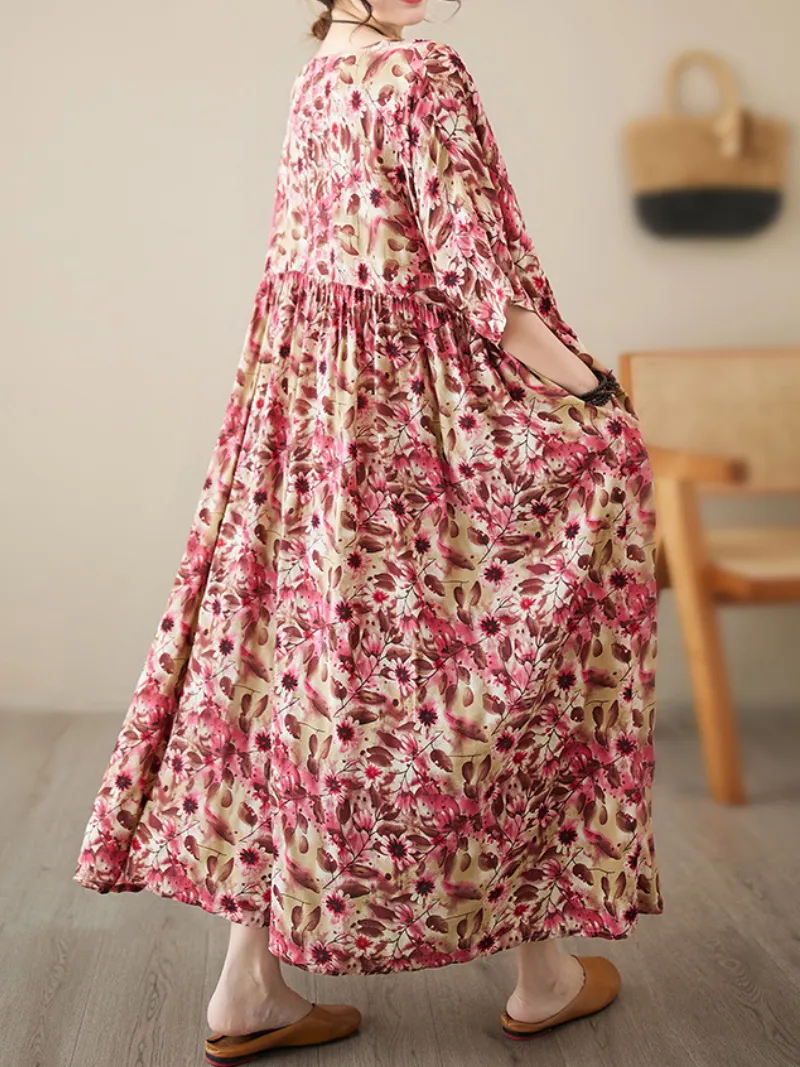 Giving Love Women's Cotton Floral Smock Dress
