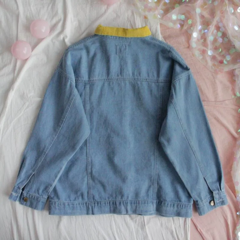 Harajuku Style Embroidered Boyfriend Jeans Coat - BY24011