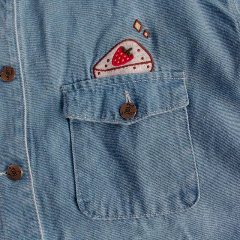 Harajuku Style Embroidered Boyfriend Jeans Coat - BY24011