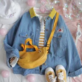 Harajuku Style Embroidered Boyfriend Jeans Coat - BY24011