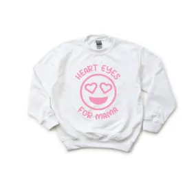 Heart Eyes for Mama | Kids' White Pullover Sweatshirt