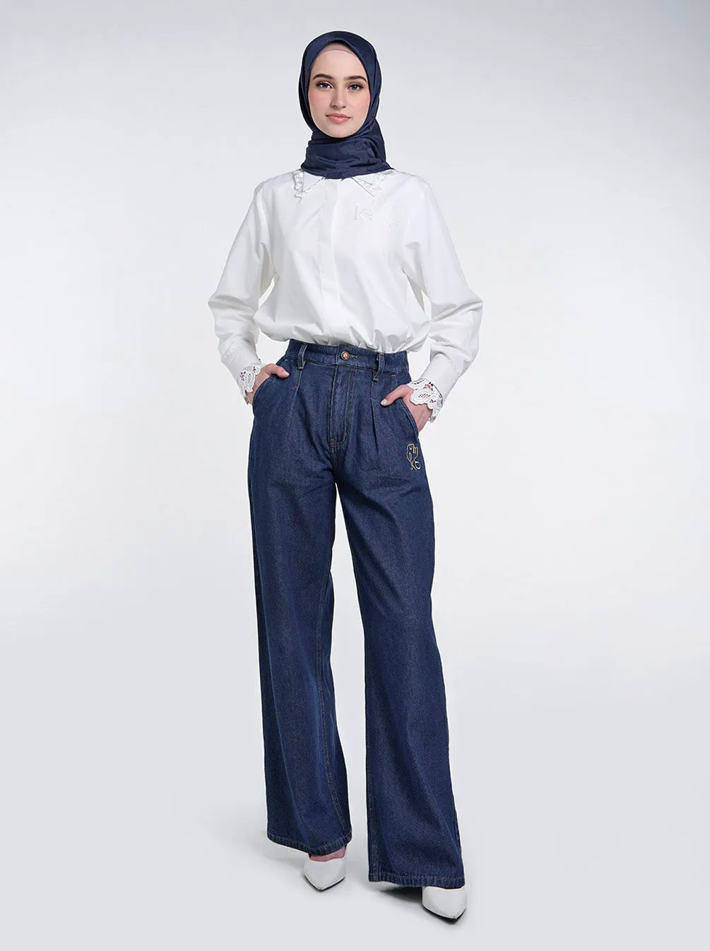 JESSIE DENIM PANTS MID BLUE