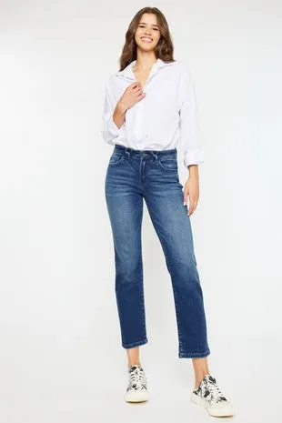 Kancan Mid-Rise Slim Straight Leg Jeans