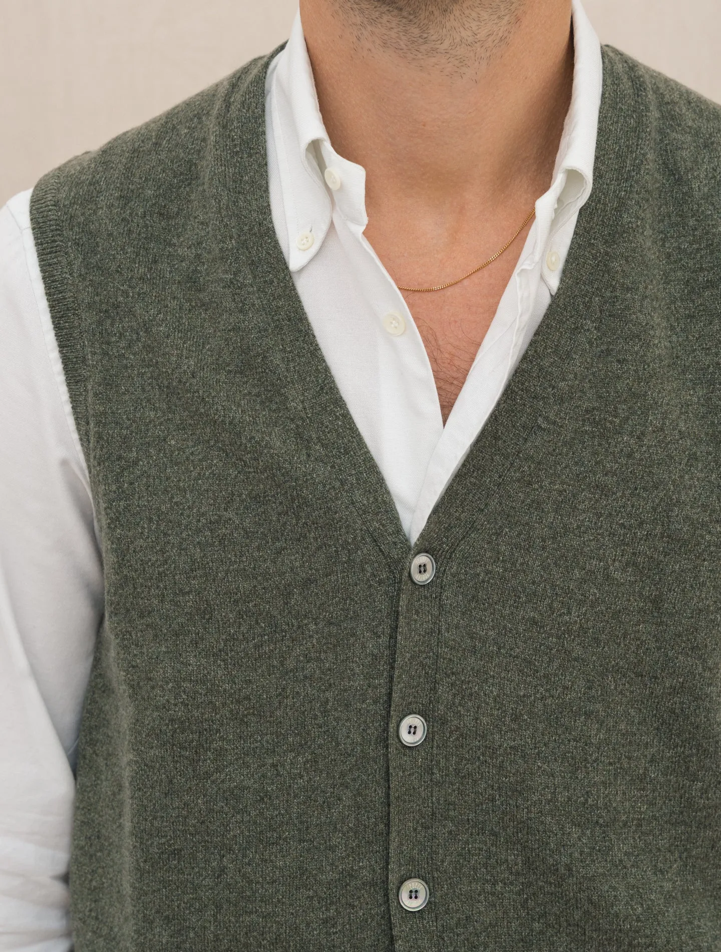 Knitted Cashmere Vest Green