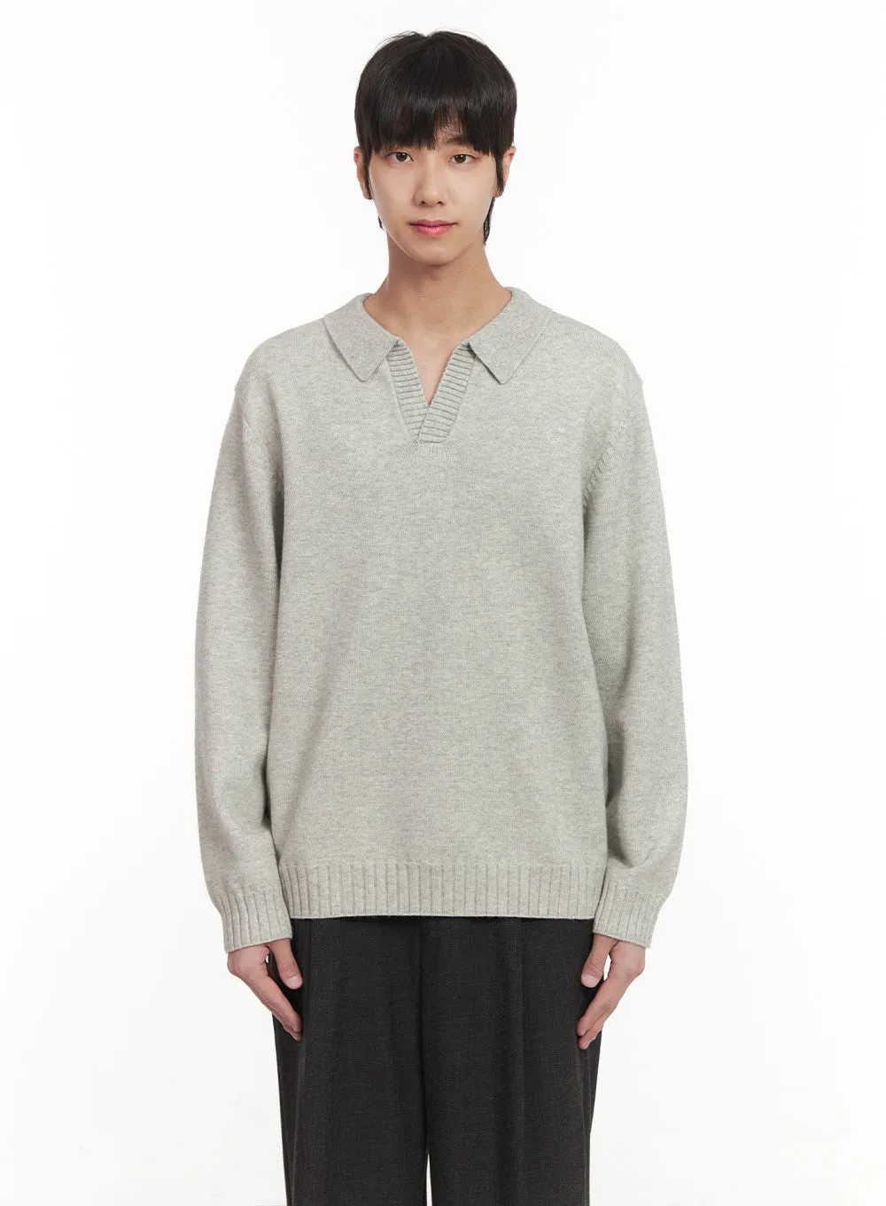 Men's Collared Knitted Sweater IM519