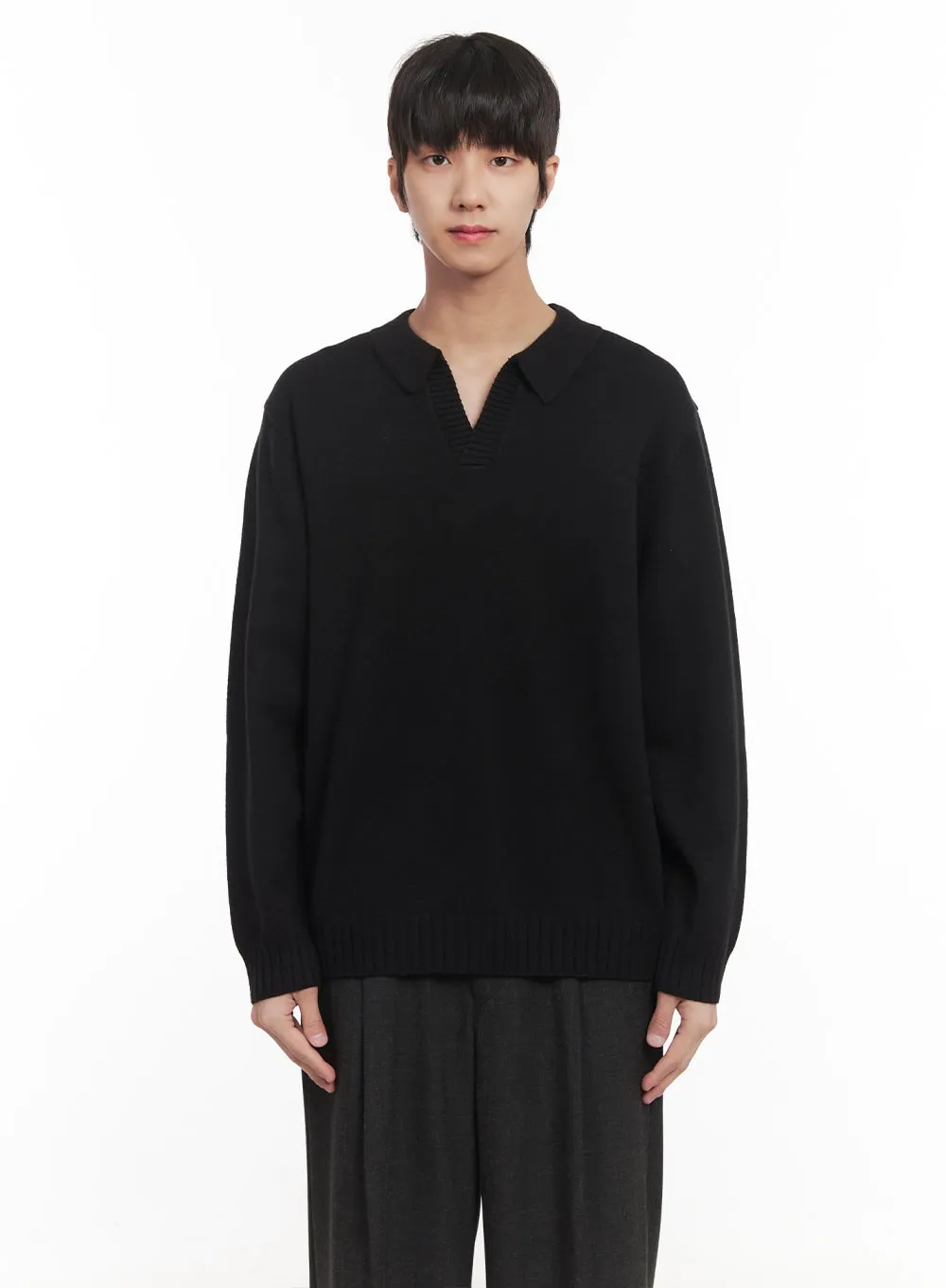 Men's Collared Knitted Sweater IM519