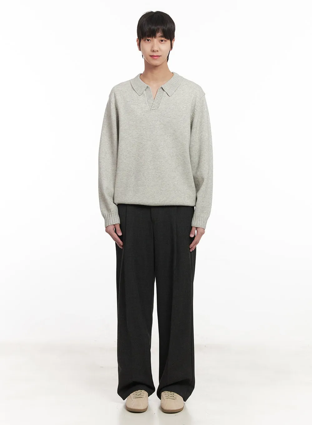 Men's Collared Knitted Sweater IM519